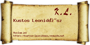 Kustos Leonidász névjegykártya